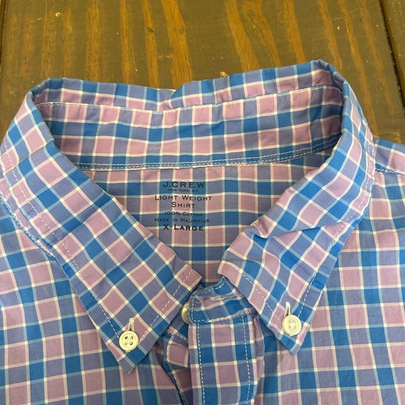 J.Crew Shirt Men’s XL Multicolor Check Light Weight Long Sleeve Button Down - Picture 3 of 16